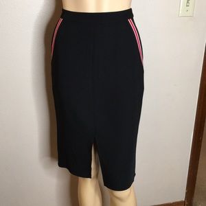 Ro&De black skirt / red & white pinstripe detail